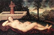 CRANACH, Lucas the Elder Reclining River Nymph at the Fountain fdg oil painting reproduction
